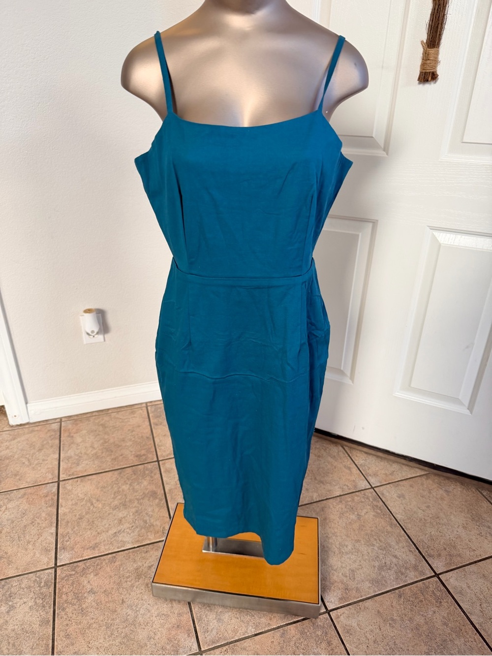 Lindy Bop Teal Spaghetti-Strap Midi Dress